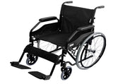 Orthonica 24in Self Propelled Foldable Steel Wheelchair - Black WCR-MAS-003-BK