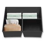 Lower Center Console Organizer Tray, Non Slip Waterproof TPE Car Storage Box Insert, Black V1188-MS-721-261