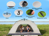 Weisshorn Camping Tent Instant Tent Pop up 2 Person Outdoor Hiking Tents Hiking Beige XFEL-TENT-210D-BE