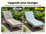 Gardeon Outdoor Chaise Lounge Cushion Lounge Chair Pad Sunbed Mattress Blue OLC-LOUNGE-STP-BU