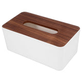 Smooth Surface Walnut Wooden Tissue Box Holder for Desktop and End Table Use V1369-AZ3-W-20624