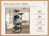 CARLA HOME 180cm Cat Tree Tower for Indoor Cats with Plush Perches, Dual Condos, Natural Sisal V178-36386