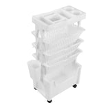 Movable Book Rack Large Capacity 5 Layer Thickened Rollers Multifunctional Movable Bookshelf for V1294-YM0901-3116230009811