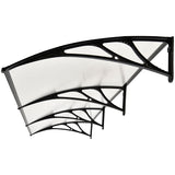 SHADE SHIELD 3x1m Aluminium Exterior Awning, Black DIY External UV Rain Protection Clear V219-OAWFIXSS31CA