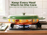 5-Star Chef 3.3L Enameled Cast Iron Dutch Oven Pot with Lid for Sourdough Bread Baking DTO-PAN-GN