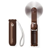 Handheld Mini Fan , 3-in-1 USB Rechargeable Portable Fan with Power Bank & Flashlight, Pocket V1107-HANDHELD MINI FAN (BROWN)
