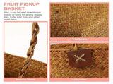 Portable Hand-Woven Picnic Basket in Coffee Color for Outdoor Use V1192-AZ-W-25293