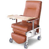 EQUIPMED Deluxe Mobile Geriatric Recliner Day Chair, Adjustable and Removable Meal Tray, Drop Down V219-HELGCHMH6BRA