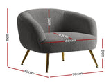 Artiss Armchair Lounge Chair Accent Chairs Arm Armchairs Sherpa Boucle Charcoal UPHO-C-ARM-6020-CH