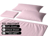 1000 Thread Count Cotton Rich Queen Bed Sheet Set 4-Piece Gift Pack in Pink CVC-10QS-PK