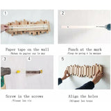 Modern Wall Mounted Coat Rack, Solid Wood Corner Hanger for Bedroom Wall Mounted Household Coat Rack V1237-ZY-715-304