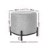Artiss Ottoman Foot Stool Square Linen Grey FS-B-01-MT-LIN-GY