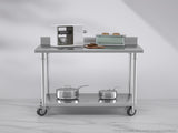 SOGA 100cm Commercial Catering Kitchen Stainless Steel Prep Work Bench Table with Backsplash and WORKBENCHSS8002100CM