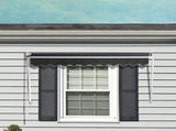 Retractable Fixed Pivot Arm Window Awning Patio Garden Blinds 2.4m x 2.1m Grey V63-842701
