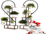 Fin Merge/Separate Metal Plant Stand Heart Shape Ladder Book Shelf For Indoor Garden V767-JJ-XZ1241-S