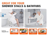 Shower Chair, Adjustable Height Shower Stool with Crossbar Support, Shower Seat for Inside Shower or V952-LYDFXLHJPEWFYGW6TV0
