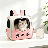 Pet Backpack Carrier for Dogs Cats Breathable Lightweight Oxford Fabric, 3D Pressure Relief, Front V1232-SJB-MM-005