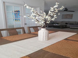 Ceramic Rustic Farmhouse Vase,Neutral Cream Vases Pottery Decorative Floral Textured Vase for Home V1192-AZ-W-15849