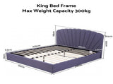 Artiss King Bed Frame with Lift Up Storage and USB Ports Grey BFRAME-G-FLORA-K-GY-ABC