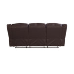 3 Seater Recliner Sofa In Faux Leather Lounge Couch in Brown V43-REC-FAN3RBR