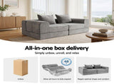 Artiss 5-in-1 Convertible Sofa Bed Floor Mattress Modular Boneless Curved Couch SB-B-COMP-2S-GY