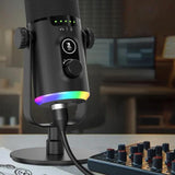 RGB Dynamic Gaming Microphone XLR/USB Interface for PC Streaming Podcast Recording Style 2 V1263-JX-7074-1