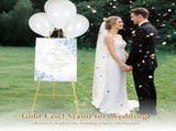 Golden Easel Stand for Wedding Welcome Sign, Heavy Duty Metal Display Easel Adjustable Floor Stand, V1369-AZ3-W-08742