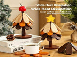 Green Christmas Tree 5-Tier Apple Pattern Heat Insulation Pad, Stylish Table Ornament for Christmas V1221-XM-LB4084-ZS98
