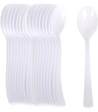1200x Reusable & Disposable Plastic Spoons BPA Free Bulk Cutlery in White V563-PC1855-50-1BOX