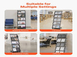 Brochure Display Rack, Foldable 5 Pockets Literature Display Stand, Movable Floor Standing V952-WJZSXLDSDZJLCN4PI001V0