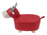 Animal Footstools Prevent Slip Cute Cartoon Giraffe Shape Soft Small Kids Stools for Home Red V1294-YM0703-3116230000311