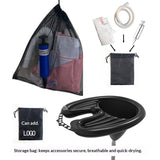 BlackHairWashingBasinLargeShowerCapDrainBasket V1221-BLACK-LARGEAPRON-DRAINAGEBASKET