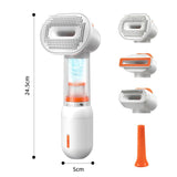White Rechargeable Pet Grooming Vacuum Brush and Hair Deshedding Comb with 140&deg Curved Pin Comb & V888-ELOSUNG52378