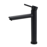 WELS Matt Black Round Tall Basin Mixer Vanity Bathroon Sink Tap Laundry Faucet V1233-KRD102B