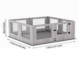 Indoor Dog Pen Tempered Glass Kennel w/ Pad V178-66969