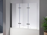 3 Fold Black Folding Bath Shower Screen Door Panel 1300mm x 1400mm V63-831511