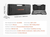 Socket Set, 69 Pieces, 9.5 & 6.4 mm Drive Socket and Ratchet Set, SAE and Metric, Deep and Standard, V952-TTJLBSZJTTJLJ85A3001V0