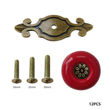 12 Pack Vintage Ceramic Knobs and Pulls for Kitchen Cabinets Cupboard Dresser Drawers Wardrobe V1192-AZ-W-11765