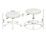 Levede 4x Rolling Bar Stool Swivel Salon SPA Chair Beige BR1065-BGX4