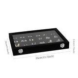 Velvet Earring Organizer Tray with Lid, 13.7x9.4 Inch 24 Grid Jewelry Organizer for Earrings, V1107-107-47621