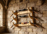 Wooden Wall Mounted Bow Rack Archery Bow Holder Display Hanger Heavy Duty Bow Storage Organizer for V1192-AZ-W-26446