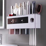 Wall Mounted Toothbrush Holder Multi Function Magnetic Absorption Bathroom Storage Rack with Drawer V1294-YM0716-3112220057116