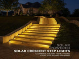 Solar Crescent Moon Step Light with Monocrystalline Silicon Panel, ABS & PS Construction, IP65 V1341-ZY-PZJK2NU7-12PCS-COOLWHITELIGHT