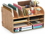 Wooden Desk Organizer for Pen Pencil A4 Paper and Accessories, 32 x 24 x 27cm V1237-ZY-528-260