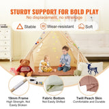 Kids Play Tent, Teepee Tent for Kids 1-5 Years Old, Toddler Tent with Mat and Plush Decorative V952-GJSETZPZXJCKHHZ4UV0