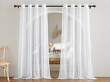 2 Pack White Sheer Curtains, Lightweight Grommet Window Drapes with Light Filtering for Bedroom and V1189-LC-AMZ-00225