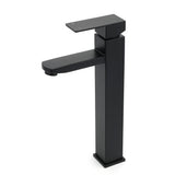 Matt Black Tall Square Basin Mixer Vanity Laundry Counter Sink Faucet Tap Outlet V1233-KSQ102B