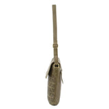 Pierre Cardin Leather Perforated Cross-Body Bag with Flap Closure - Olive V563-PC-3340-OLIVE