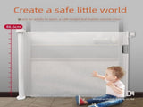 White Retractable Baby Safety Gate and Pet Barrier Extra Wide 300cm for Stairs and Doorways No Drill V888-ELOSUNG43502