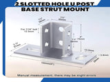 8 Pcs 2 Slotted Hole U Post Base Strut Mount for 1-5/8 Square Single Channel Carbon Steel Q235B, V1258-DP02-C-2833